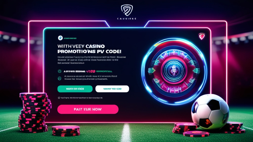 Codice promo ufficiale in un casinò con grafica calcio e neon