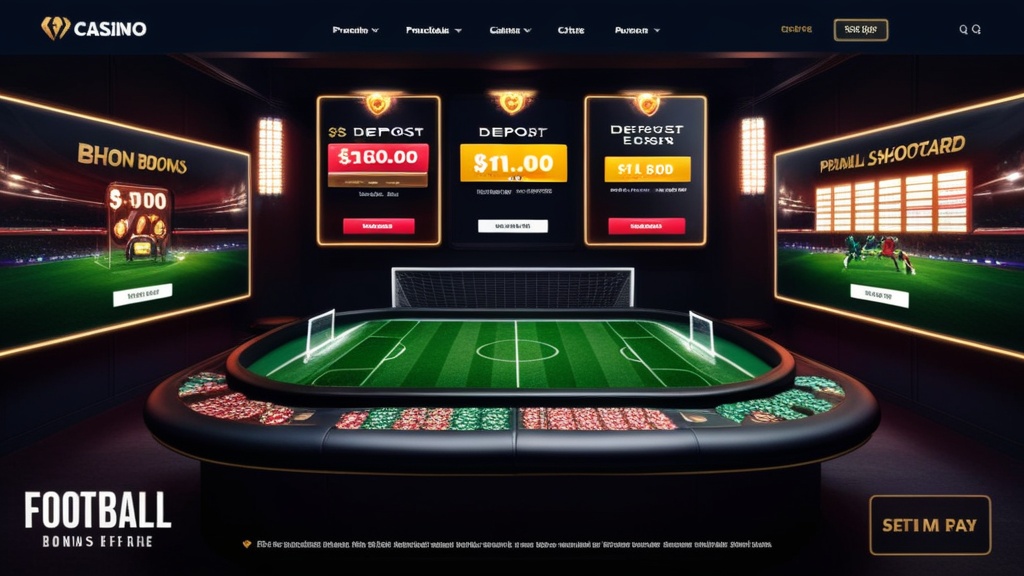 Promozioni bonus in un casinò con tema calcio e luci neon