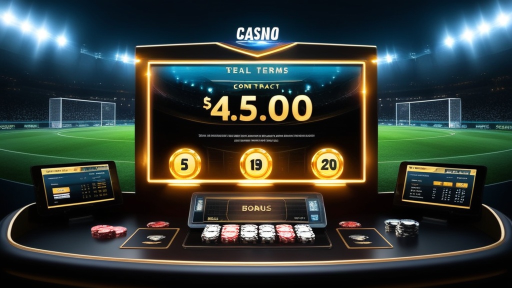 Tabella dei termini bonus con schermata casinò e tema calcio
